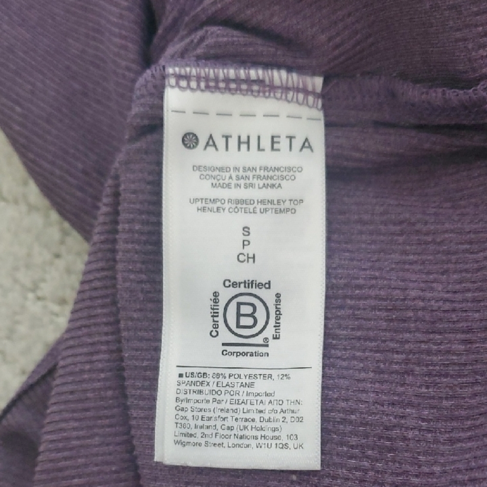 Athleta Purple Ribbed Henley - Picture 5 of 5